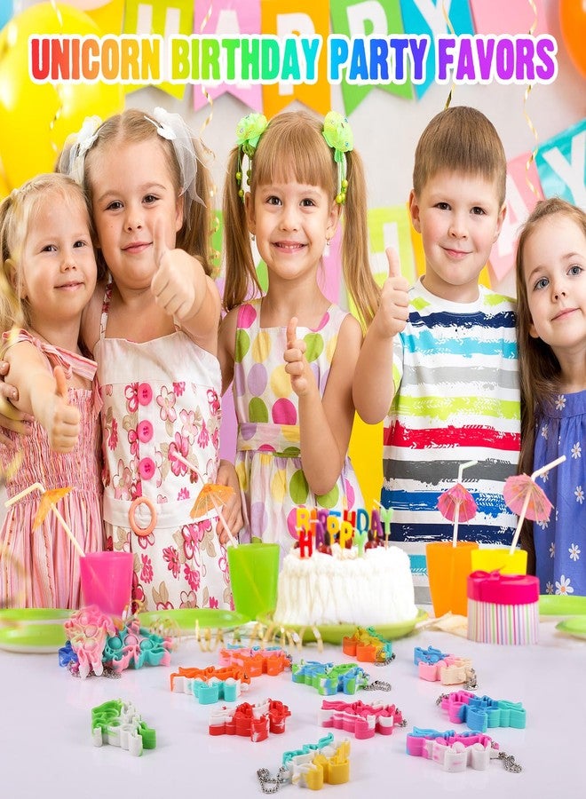 DODOLOL Unicorn Party Favors for Kids Goodie Bags Stuffers Pop Fidget Toys Bulk Its,32 Pack Unicorn Toys Pinata Stuffers Birthday Party Favors 4-8,8-12 Bubbles Small Kids Mini Classroom Prizes Pop keychain It - Image 4